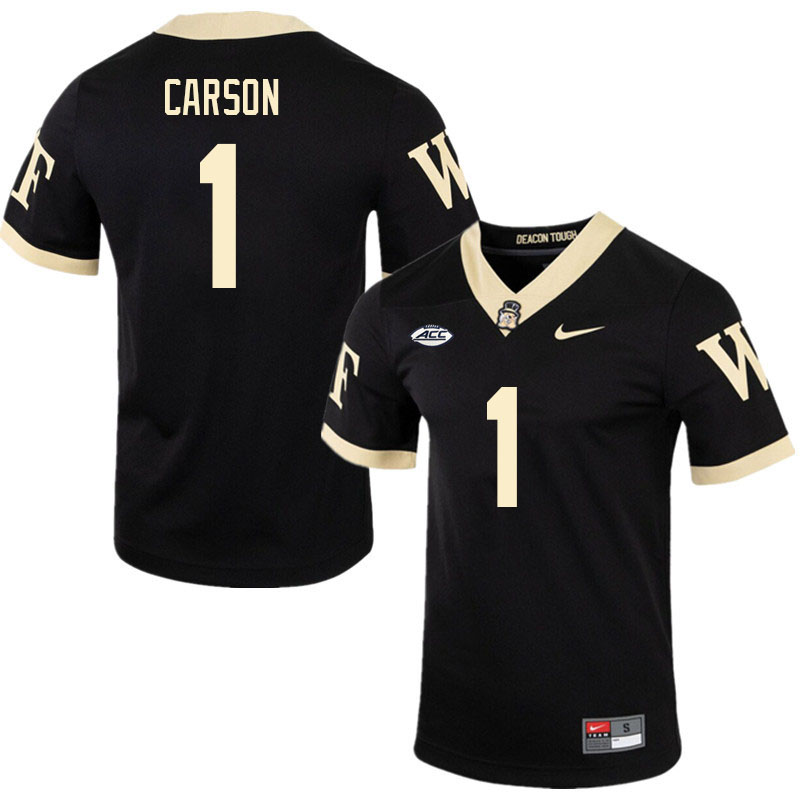 Men-Youth #1 Caelen Carson Wake Forest Demon Deacons 2023 College Football Jerseys Stitched-Black